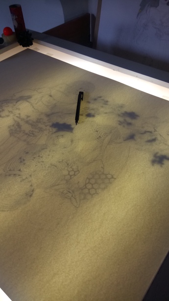 Report du dessin à la table lumineuse : conserver les détails du crayonné