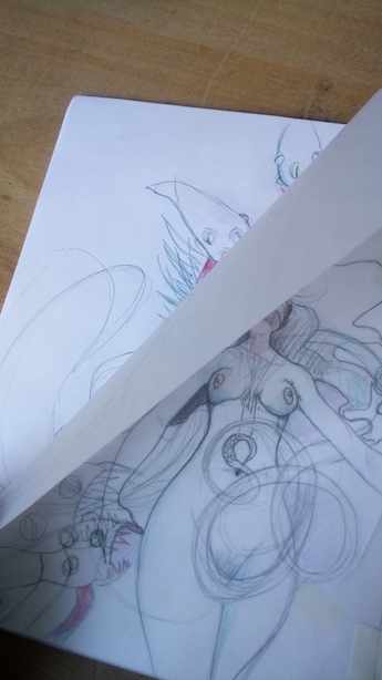 préparation du crayonné, calque et croquis