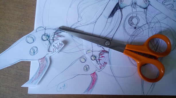 recherches graphiques, ciseaux